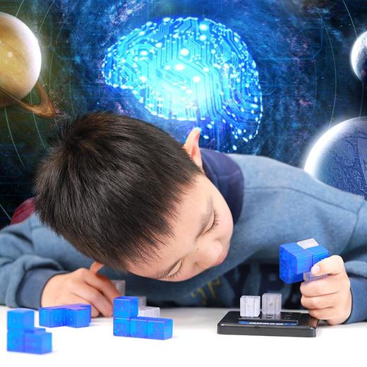 最强大脑衍生益智玩具鲁班立方(基础版) 蓝白 商品图4