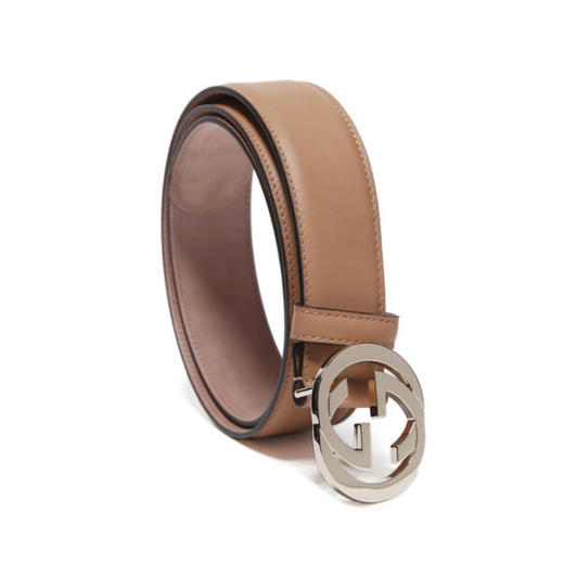 GUCCI 古驰 女士皮革互扣式 G 腰带 卡其色 370543 AP00G 2754 商品图4