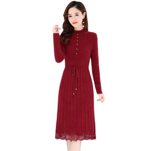 LY96836新款加绒加厚配大衣的内搭打底针织毛衣裙 商品图5