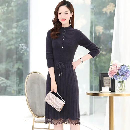 LY96836新款加绒加厚配大衣的内搭打底针织毛衣裙 商品图4