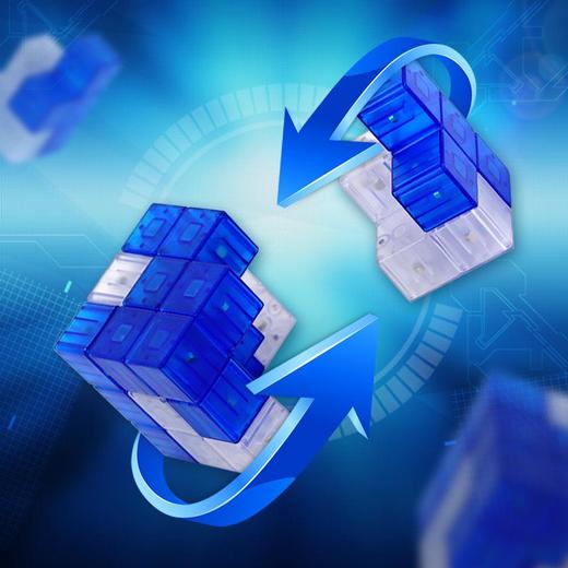 最强大脑衍生益智玩具鲁班立方(基础版) 蓝白 商品图3