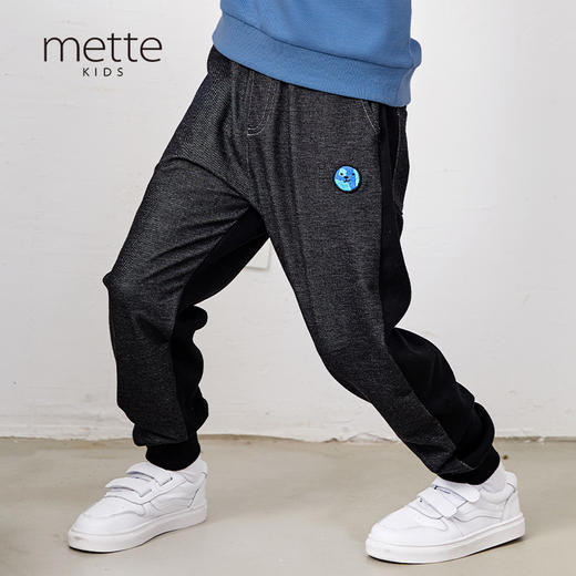 METTE童装双面拼接休闲长裤2020年秋中大童男宝偏厚防风保暖裤子 商品图1