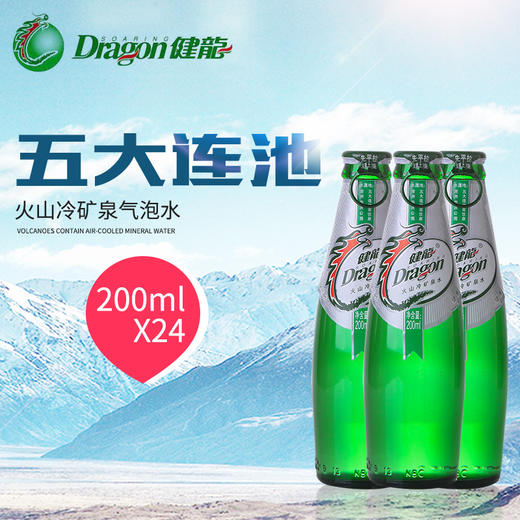 健龙 五大连池含气天然矿泉水 冷泉玻璃瓶饮用水 便携会议用水 200ml*