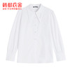 韩都衣舍2021春新女气质上衣设计感港风宽松白色衬衫RW9201 商品缩略图3