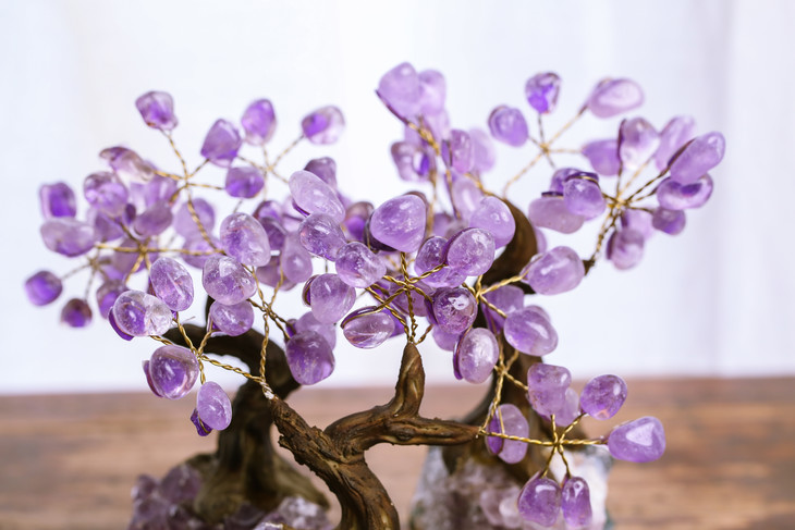 晶制福利购巴西紫水晶发财树水晶原石纯手工开运招财疗愈顶轮能量