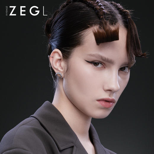 ZENGLIU月亮链条耳钉耳骨夹一体星星耳环女冷淡风气质925银针耳饰 商品图2