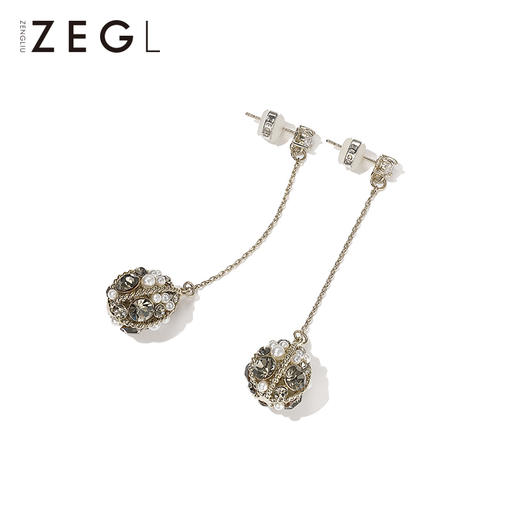 ZEGL复古巴洛克耳环耳坠女气质长款耳夹耳钉高级感2020新款潮耳饰 商品图4