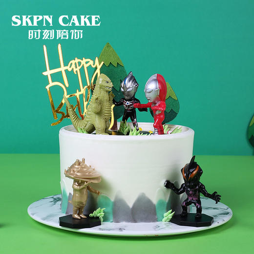 奥特曼儿童生日蛋糕【勇敢打败三个小怪兽】 商品图0