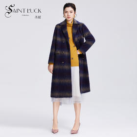 SAINT L’UCK/圣媛女装冬季H型中长款马海毛毛呢大衣SA420D53