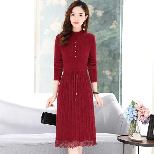 LY96836新款加绒加厚配大衣的内搭打底针织毛衣裙 商品图3