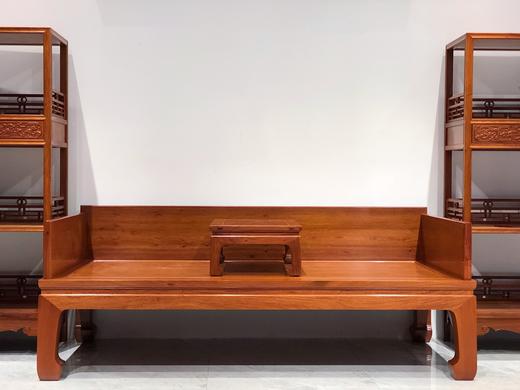 红桥红  家具严选  缅甸花梨（大果紫檀）  【210 直腿三围板 罗汉床两件套】 商品图1