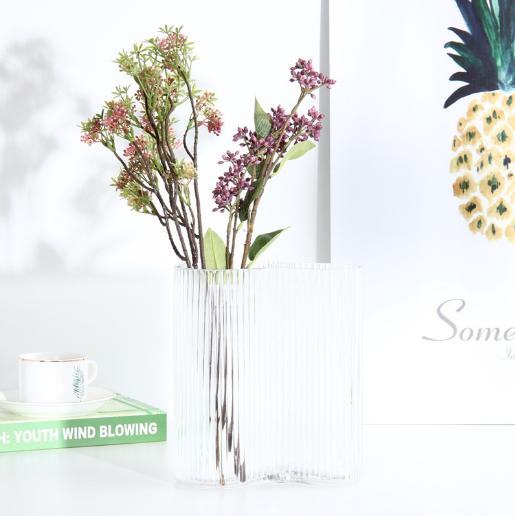 北欧轻奢竖纹玻璃花瓶--1631脚印 商品图5