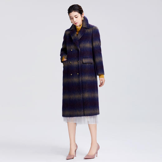 SAINT L’UCK/圣媛女装冬季H型中长款马海毛毛呢大衣SA420D53 商品图4