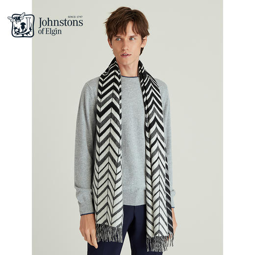 180x50cm 箭簇纹双面宽幅混纺围巾 商品图3