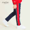 METTE童装加绒休闲裤秋冬新款中大童中性拼接撞色保暖松紧腰长裤 商品缩略图0