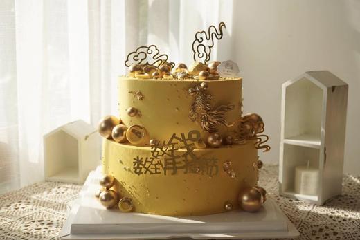 黄色金鱼祝寿蛋糕 商品图0