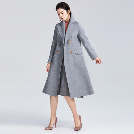 SAINT L’UCK/圣媛女装冬季优雅散摆中长款双面尼大衣SA419D59 商品图1