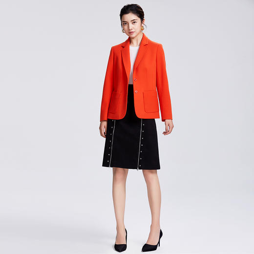 圣三利新款秋冬橘红色针织羊毛西装上衣SL2032103 商品图2
