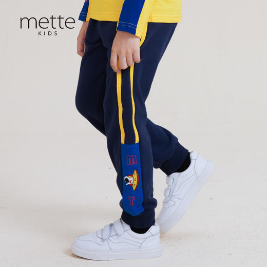 METTE童装条纹撞色休闲裤子2020年秋新品大儿童男宝偏厚保暖长裤 商品图0