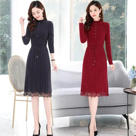 LY96836新款加绒加厚配大衣的内搭打底针织毛衣裙 商品图7