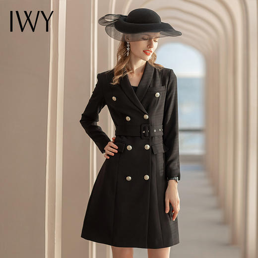 IWY/黑色长袖连衣裙Q501 商品图2