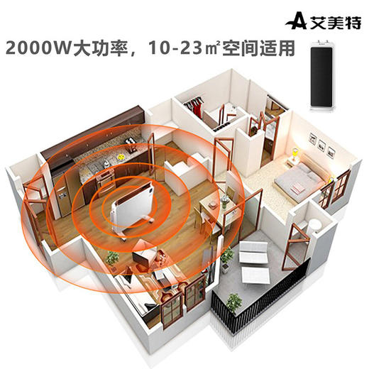 （509377）艾美特/AIRMATE PTC陶瓷暖风机 立式摇头电暖器 电暖气取暖器 HP20-X15 白色 商品图1