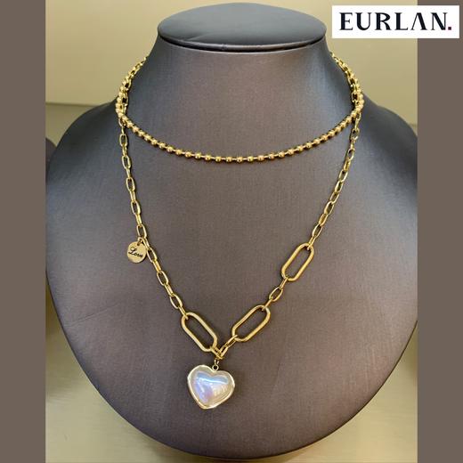 EURLAN.  闺蜜B系列 时尚双层爱心项链 秋冬毛衣链 商品图6