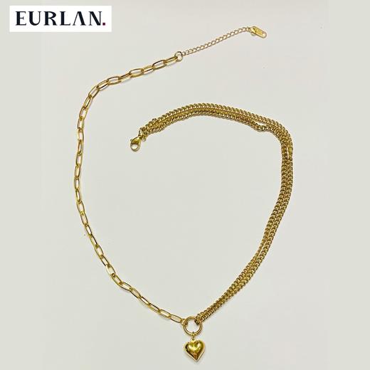 EURLAN.  闺蜜B系列 半双层时尚爱心项链 秋冬毛衣链 商品图2
