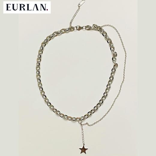 EURLAN.  闺蜜B系列 半双层时尚五角星项链 秋冬毛衣链/锁骨链 商品图2