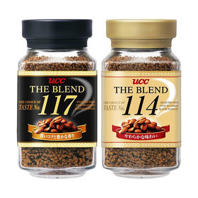 【日本】进口 UCC悠诗诗/优希西117&114纯黑原味醇香速溶无糖咖啡90g/瓶