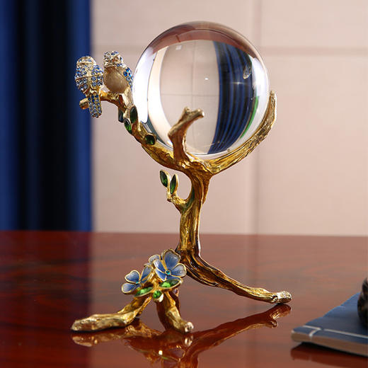 罗比罗丹轻奢珐琅彩好运来风水球摆件办公室新中式饰品开业礼品 商品图1