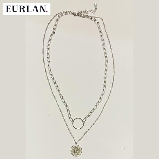 EURLAN.  闺蜜B系列 双层圆币时尚项链 秋冬毛衣链 商品图2