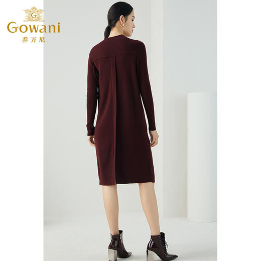 乔万尼冬季宽松大码直筒半高领针织羊毛打底连衣裙女长款EB4M009 商品图3