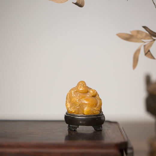 清代  田黄石弥勒随身佛 商品图0