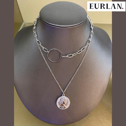 EURLAN.  闺蜜B系列 双层圆币时尚项链 秋冬毛衣链 商品图4