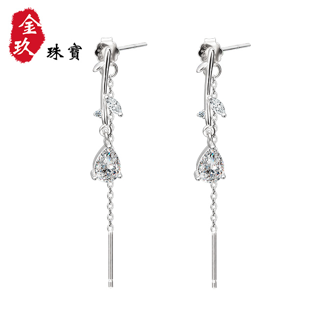 树枝银S925长耳饰