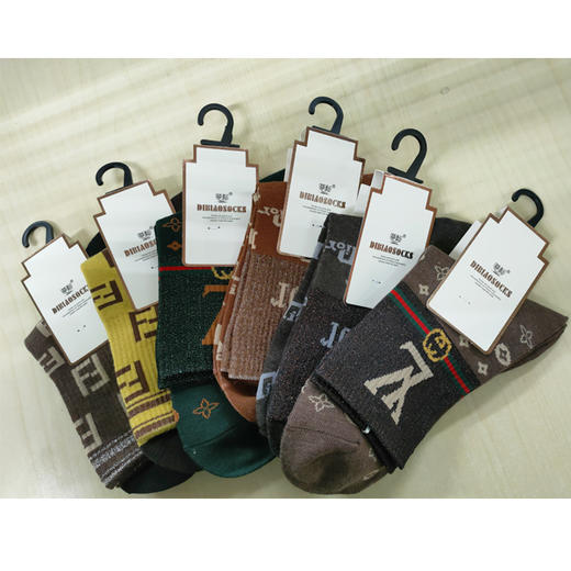 【10元4双】蒂彪女士潮袜/蒂彪男士双针高筒袜 商品图0