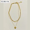 EURLAN.  闺蜜B系列 时尚三层桃心项链 锁骨链 商品缩略图4