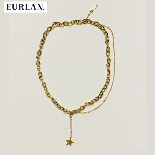 EURLAN.  闺蜜B系列 半双层时尚五角星项链 秋冬毛衣链/锁骨链 商品图6