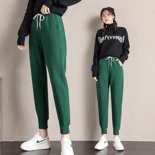 加绒裤女外穿宽松束脚2020冬季新款棉裤加厚羊羔绒保暖运动裤 商品图3