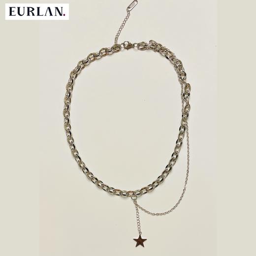 EURLAN.  闺蜜B系列 半双层时尚五角星项链 秋冬毛衣链/锁骨链 商品图4