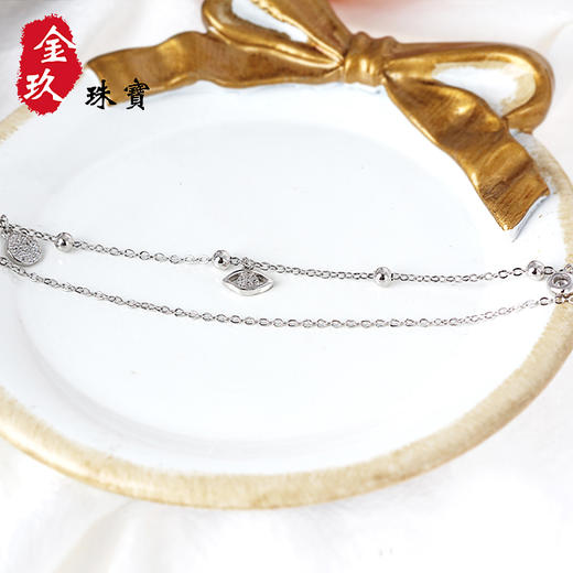 你是我的眼 银S925镶嵌脚链 商品图3