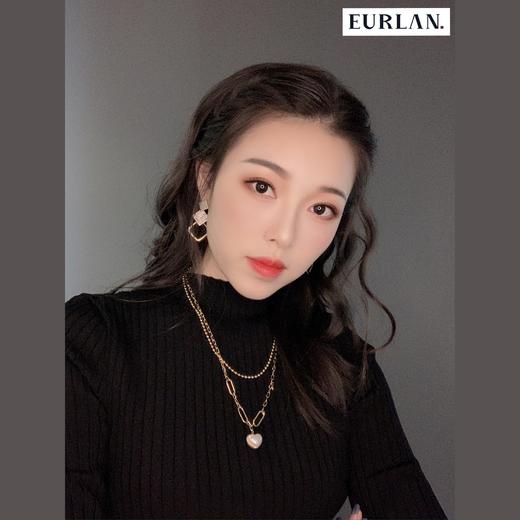 EURLAN.  闺蜜B系列 时尚双层爱心项链 秋冬毛衣链 商品图1