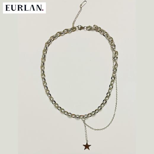 EURLAN.  闺蜜B系列 半双层时尚五角星项链 秋冬毛衣链/锁骨链 商品图3