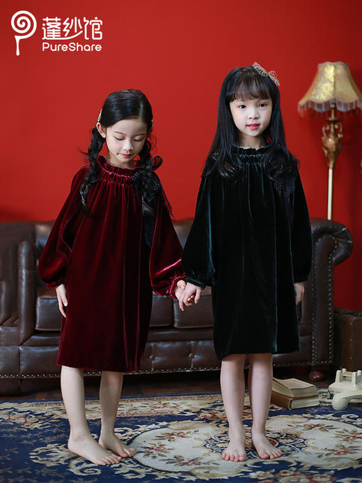 pureshare 女童连衣裙新款秋冬裙圣诞冬礼服可爱气质-许愿小精灵 商品图5