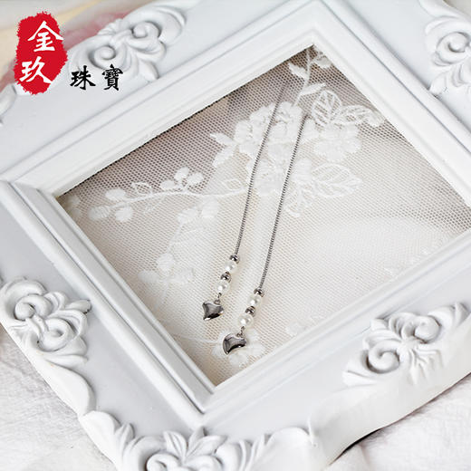 心形流苏珍珠银S925耳饰 商品图3