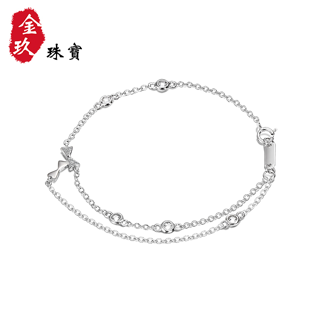 蝴蝶结银S925手链