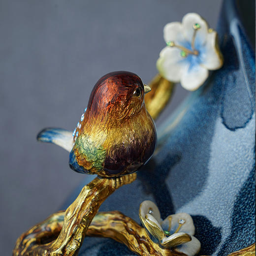 罗比罗丹雅韵·梅花瓶新中式珐琅彩轻奢花瓶摆件 商品图4