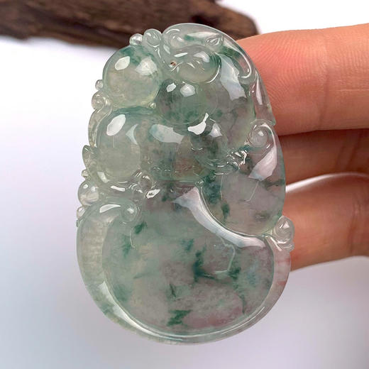 派瑞翡翠 翡翠挂件 糯冰种 飘蓝花 商品图2