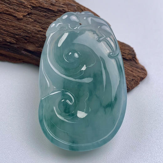 派瑞翡翠 翡翠挂件 糯种 飘蓝花 商品图1